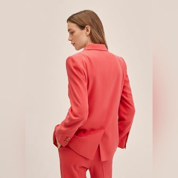 Mango Co-Ord Set Double Breasted Blazer And Pants Strawberry New - Picture 4 of 14